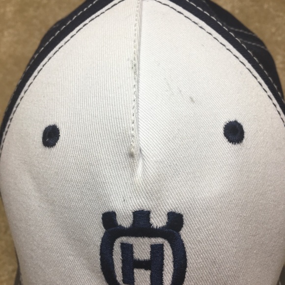 💋SOLD💋Husqvarna Blue, White & Gray Trucker Hat - Picture 2 of 8